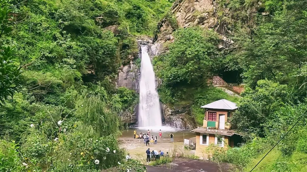 An Enigmatic Indian Tourists enjoying in Dhokaney Waterfall